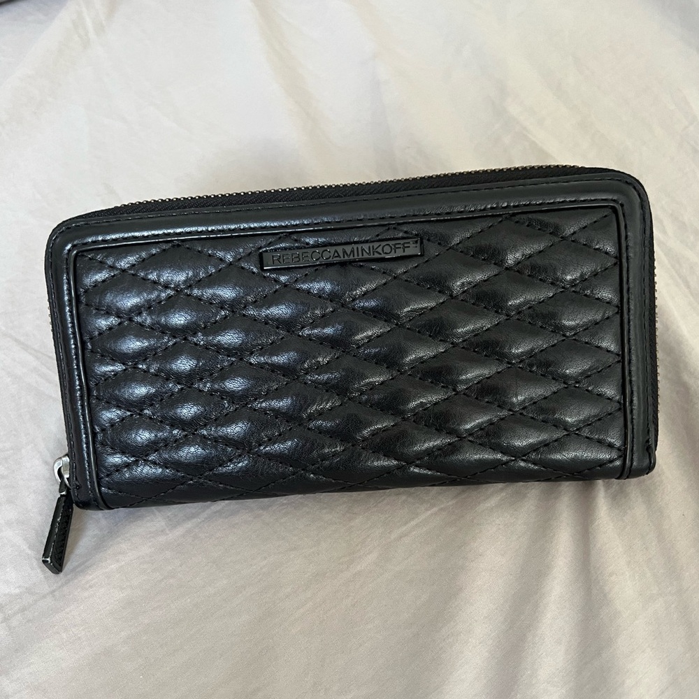 Rebecca Minkoff Black Quilted Leather Wallet